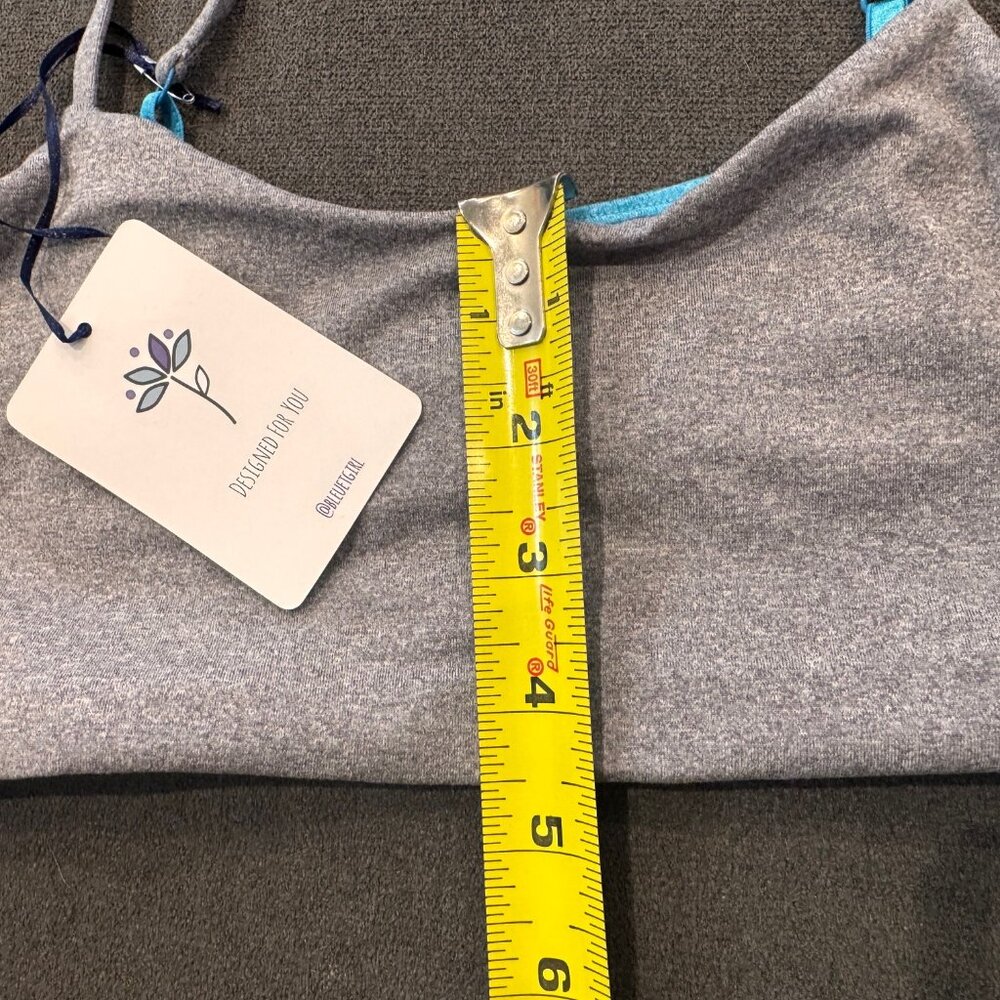 NWT Grey and Aqua Reversible Bluet Training Bra - Size 12 - Picture 5 of 6